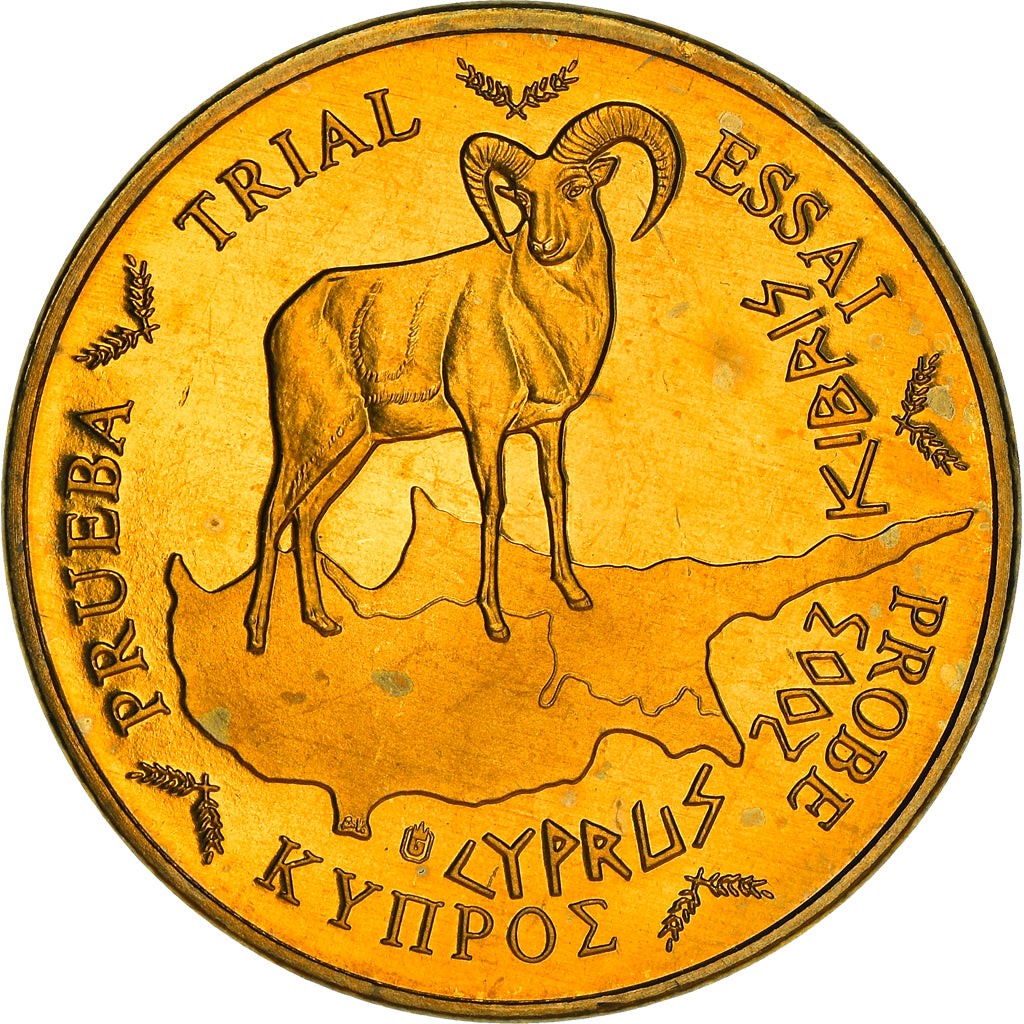 Cyprus, 50 Euro Cent, 2003, unofficial private coin, MS(60-62), Brass