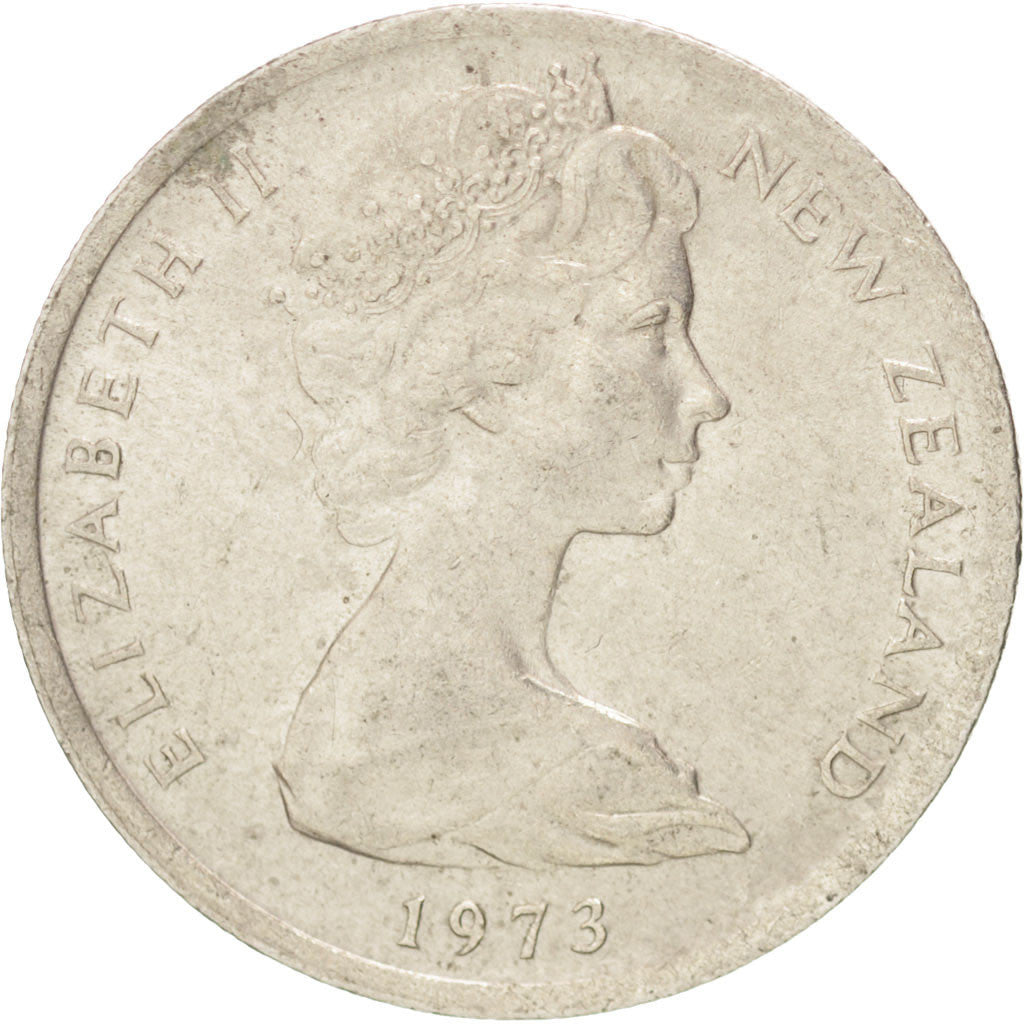 Coin, New Zealand, Elizabeth II, 5 Cents, 1973, AU(55-58), Copper-nickel