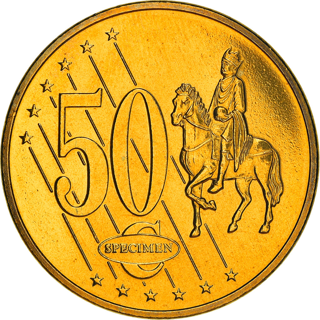 Poland, 50 Euro Cent, 2003, unofficial private coin, MS(60-62), Brass