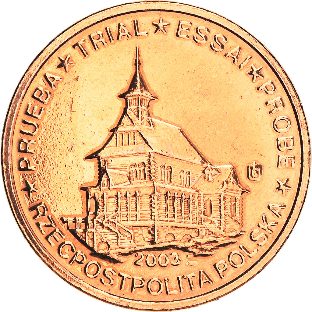 Polónia, 2 Euro Cent, 2003, unofficial private coin, VF(30-35), Cobre