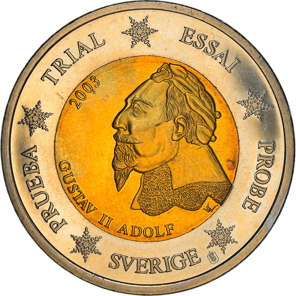 Sweden, Fantasy euro patterns, 2 Euro, 2003, MS(63), Bi-Metallic