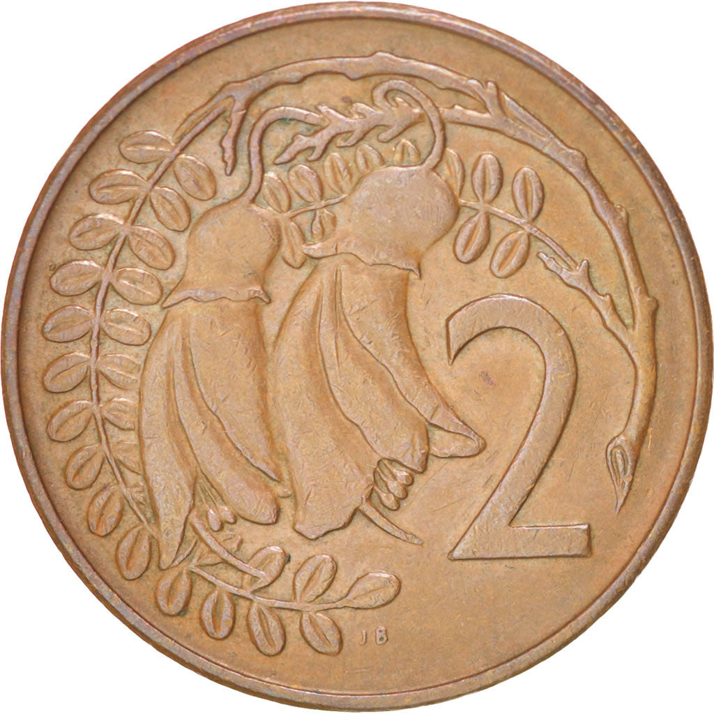 NEW ZEALAND, 2 Cents, 1969, KM #32.1, AU(50-53), Bronze, 21.08, 4.30