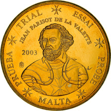 Malta, 10 Euro Cent, 2003, unofficial private coin, MS(65-70), Brass