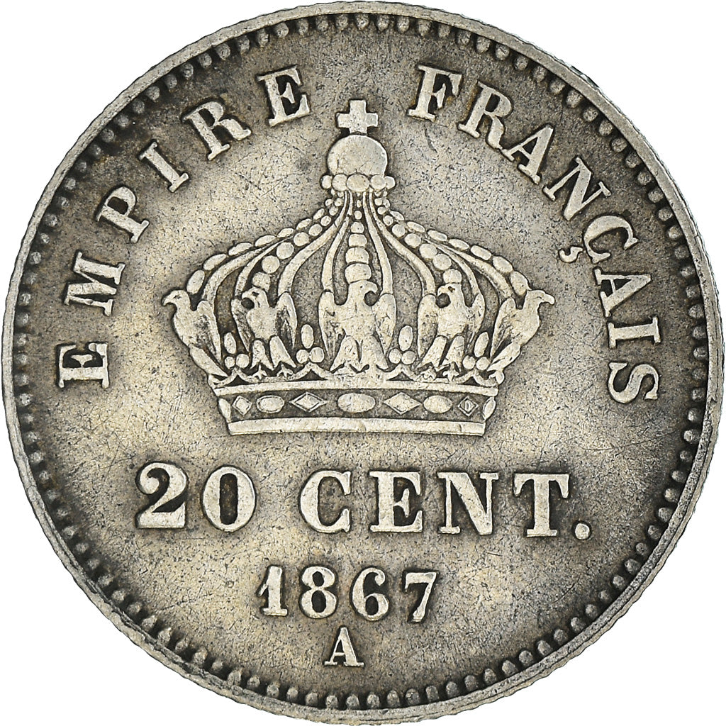 Monnaie, France, Napoleon III, Napoléon III, 20 Centimes, 1867, Paris, TTB+