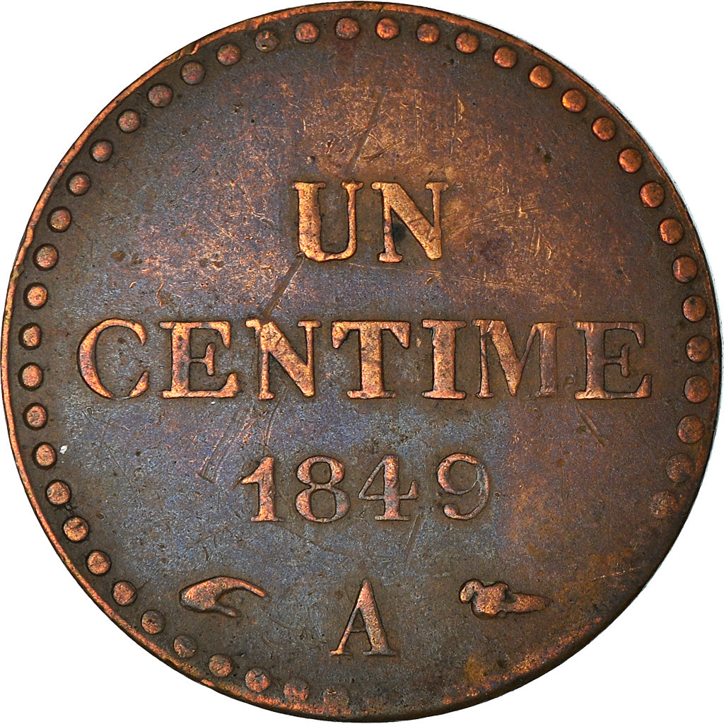 Moneta, Francja, Dupré, Centime, 1849, Paris, VF(30-35), Brązowy, KM:754