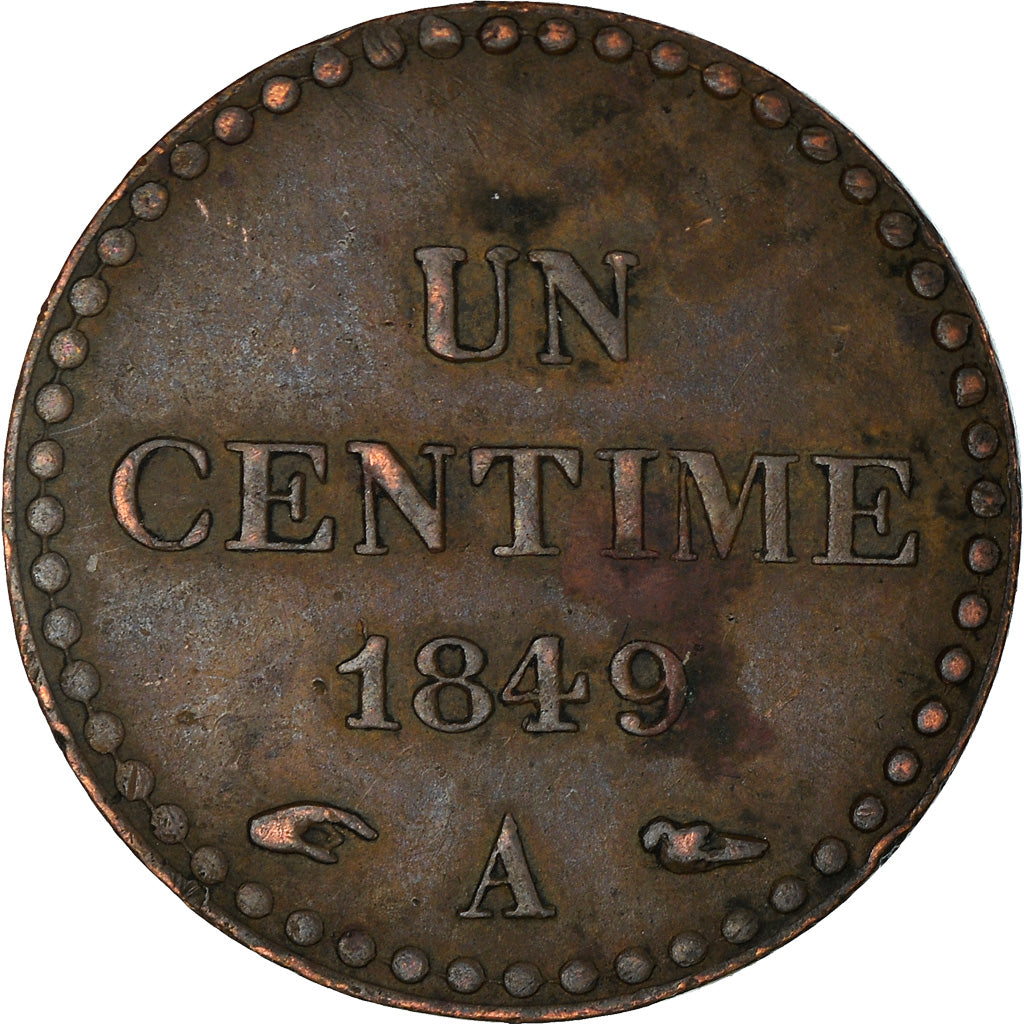 Münze, Frankreich, Dupré, Centime, 1849, Paris, SS, Bronze, KM:754, Gadoury:84