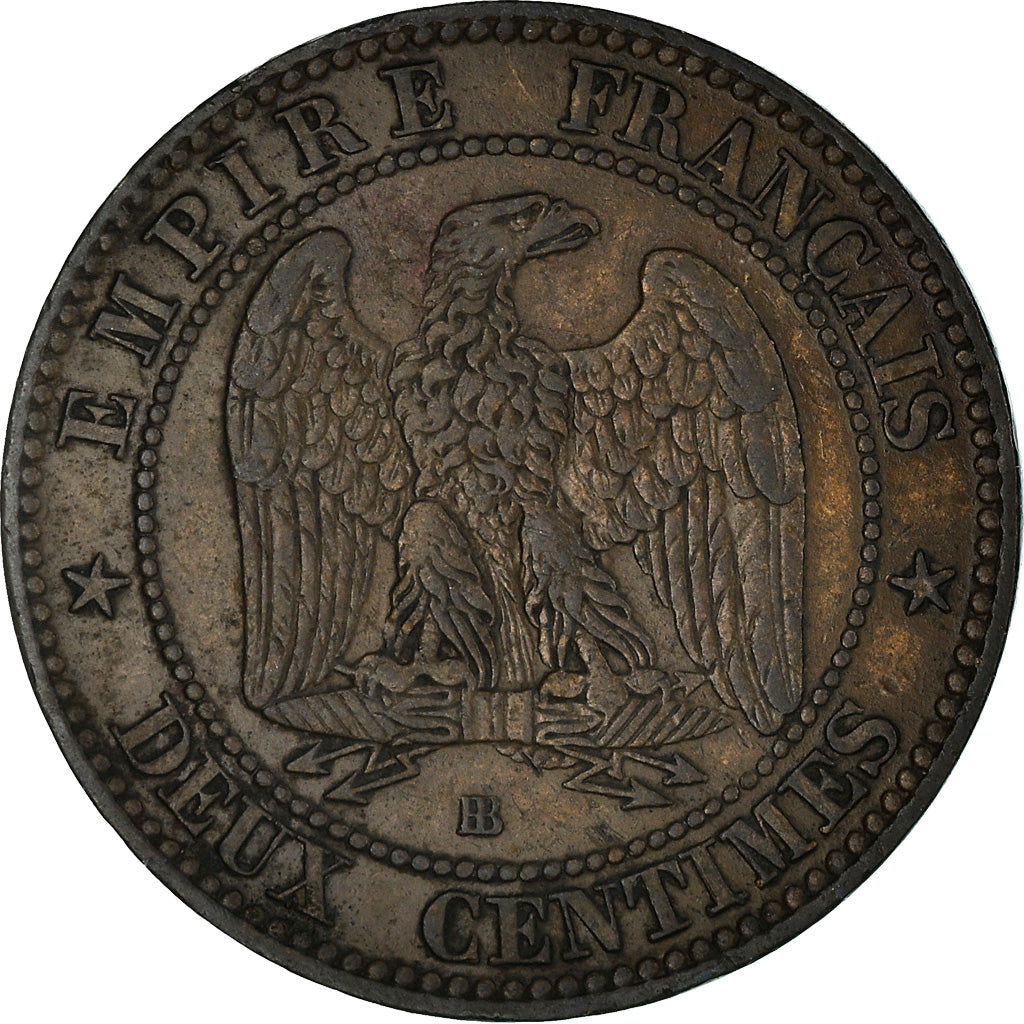 Moneta, Francja, Napoleon III, Napoléon III, 2 Centimes, 1855, Strasbourg