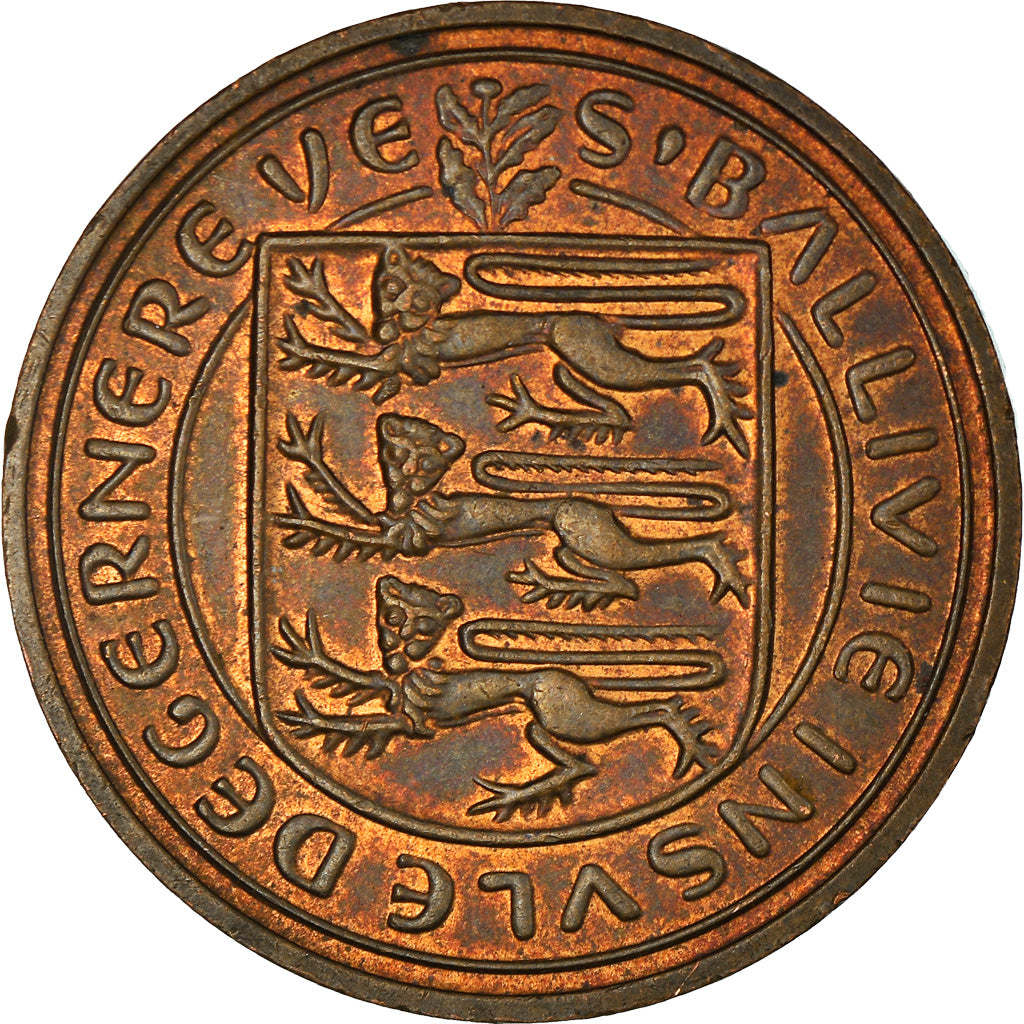Coin, Guernsey, Elizabeth II, 2 Pence, 1977, AU(50-53), Bronze, KM:28
