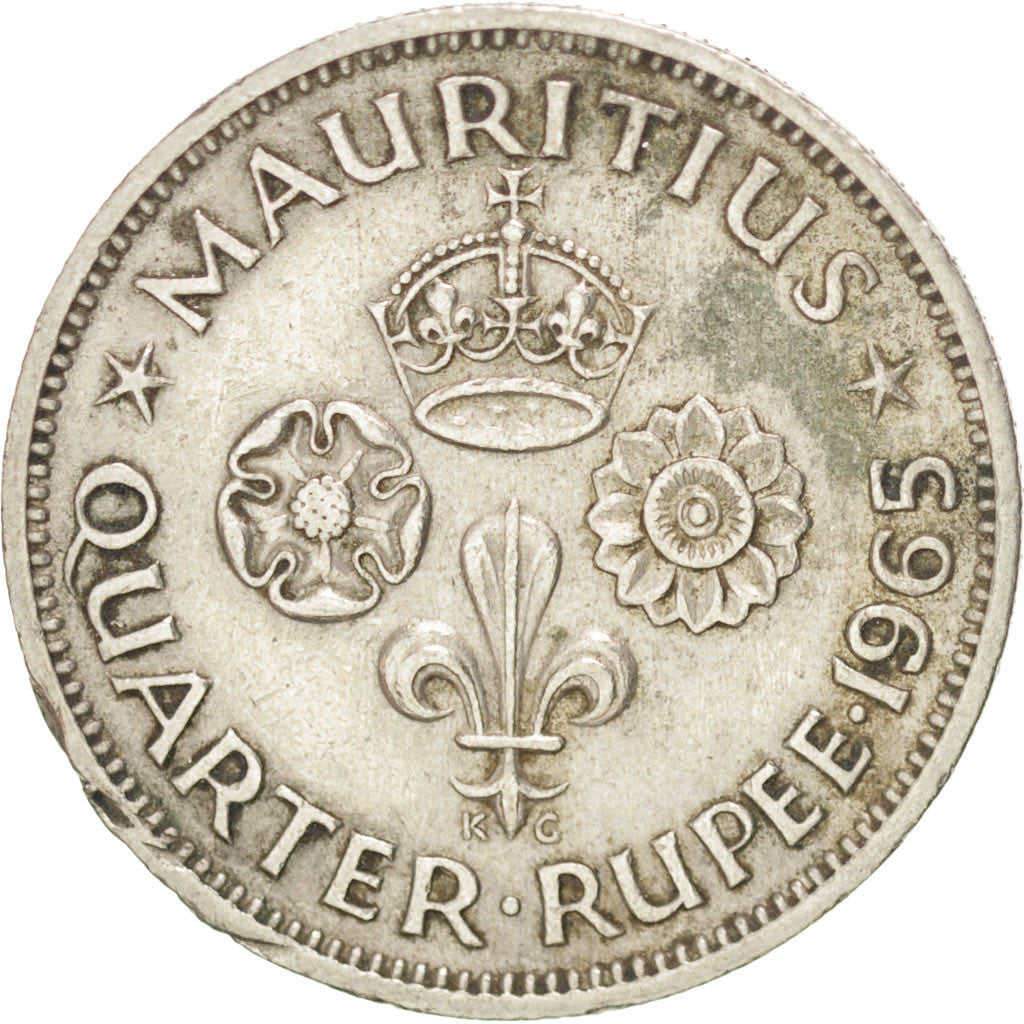 Moneta, Mauritius, 1/4 Rupee, 1965, BB, Rame-nichel, KM:36