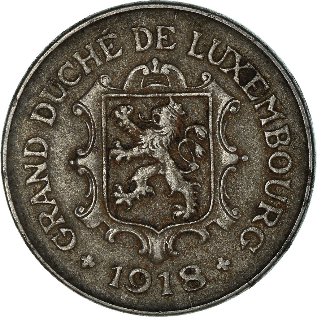 Coin, Luxembourg, Charlotte, 10 Centimes, 1918, EF(40-45), Iron, KM:31