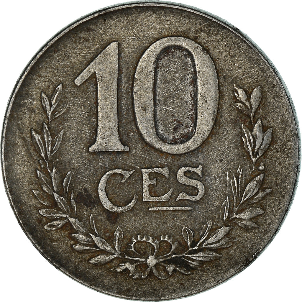 Coin, Luxembourg, Charlotte, 10 Centimes, 1918, EF(40-45), Iron, KM:31
