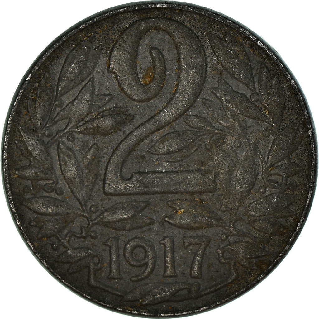 Coin, Austria, Karl I, 2 Heller, 1917, AU(50-53), Iron, KM:2824