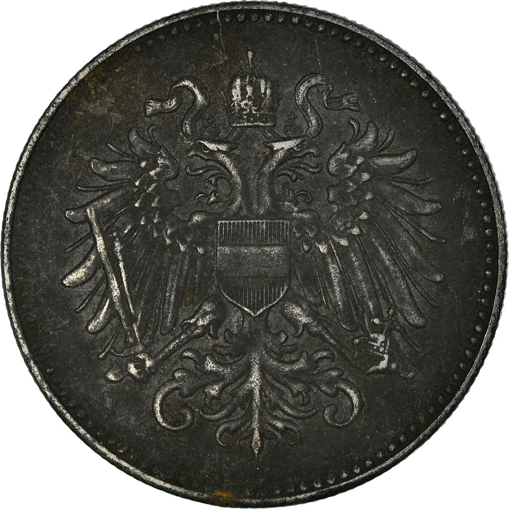 Moneta, Ungheria, 20 Fillér, 1917, BB, Ferro, KM:498