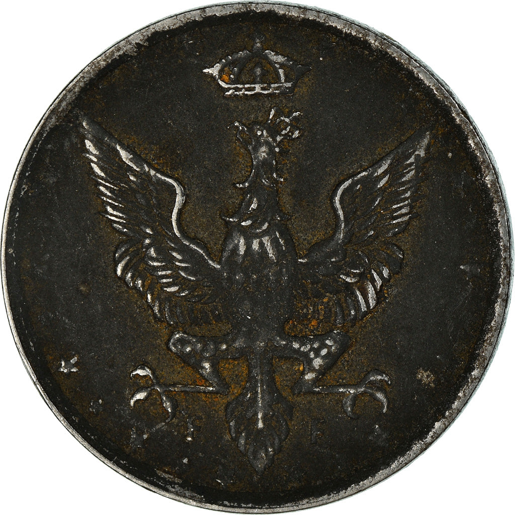 Moneta, Polonia, 10 Fenigow, 1917, Stuttgart, Germany, MB, Ferro, KM:6