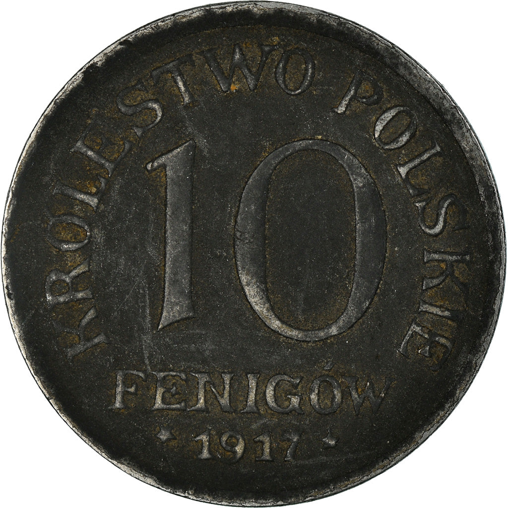 Münze, Polen, 10 Fenigow, 1917, Stuttgart, Germany, S+, Iron, KM:6