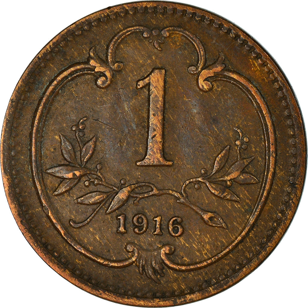 Moneta, Austria, Franz Joseph I, Heller, 1916, BB, Bronzo, KM:2800