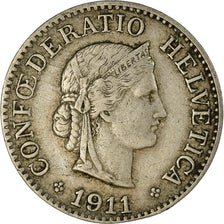 Moneta, Svizzera, 10 Rappen, 1911, Bern, BB, Rame-nichel, KM:27