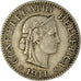 Moneta, Svizzera, 10 Rappen, 1911, Bern, BB, Rame-nichel, KM:27