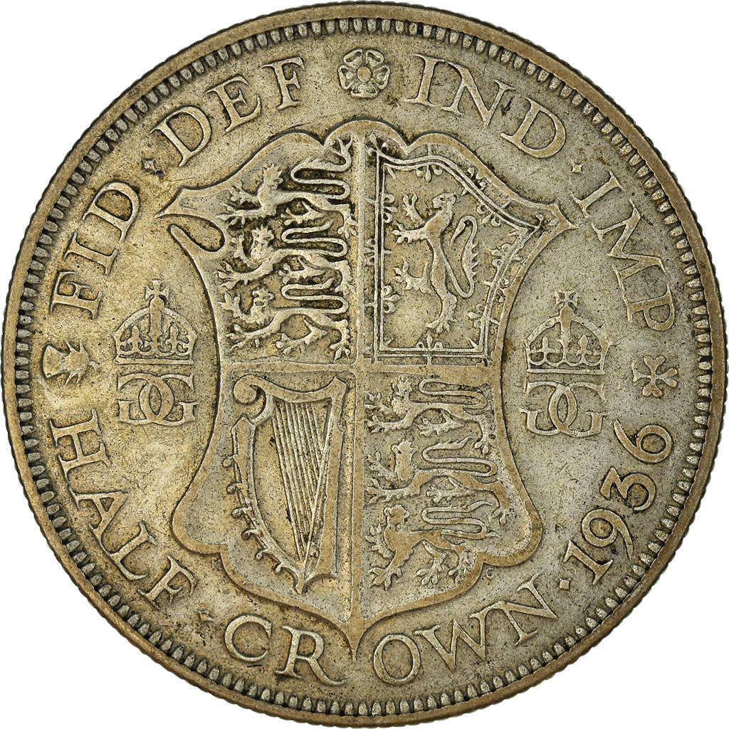 Coin, Great Britain, George V, 1/2 Crown, 1936, EF(40-45), Silver, KM:835