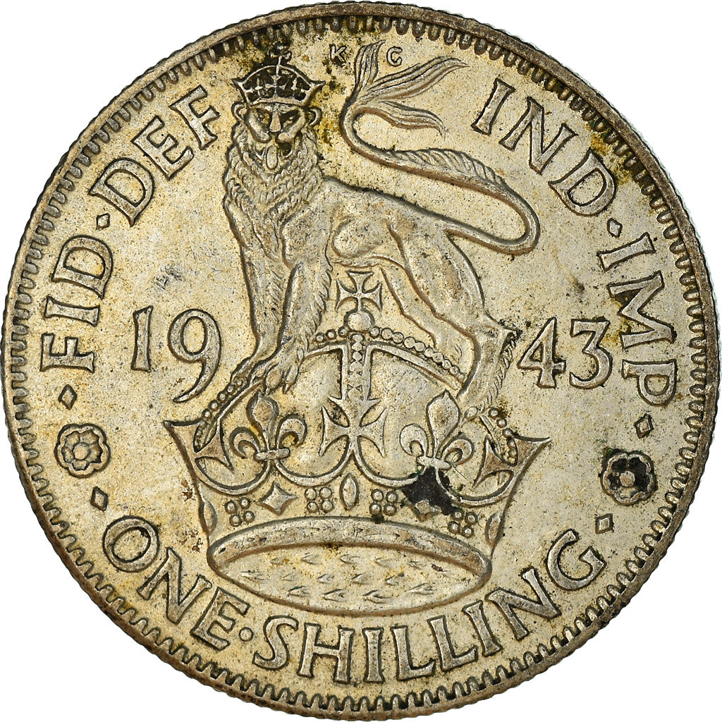 Coin, Great Britain, George VI, Shilling, 1943, AU(50-53), Silver, KM:854