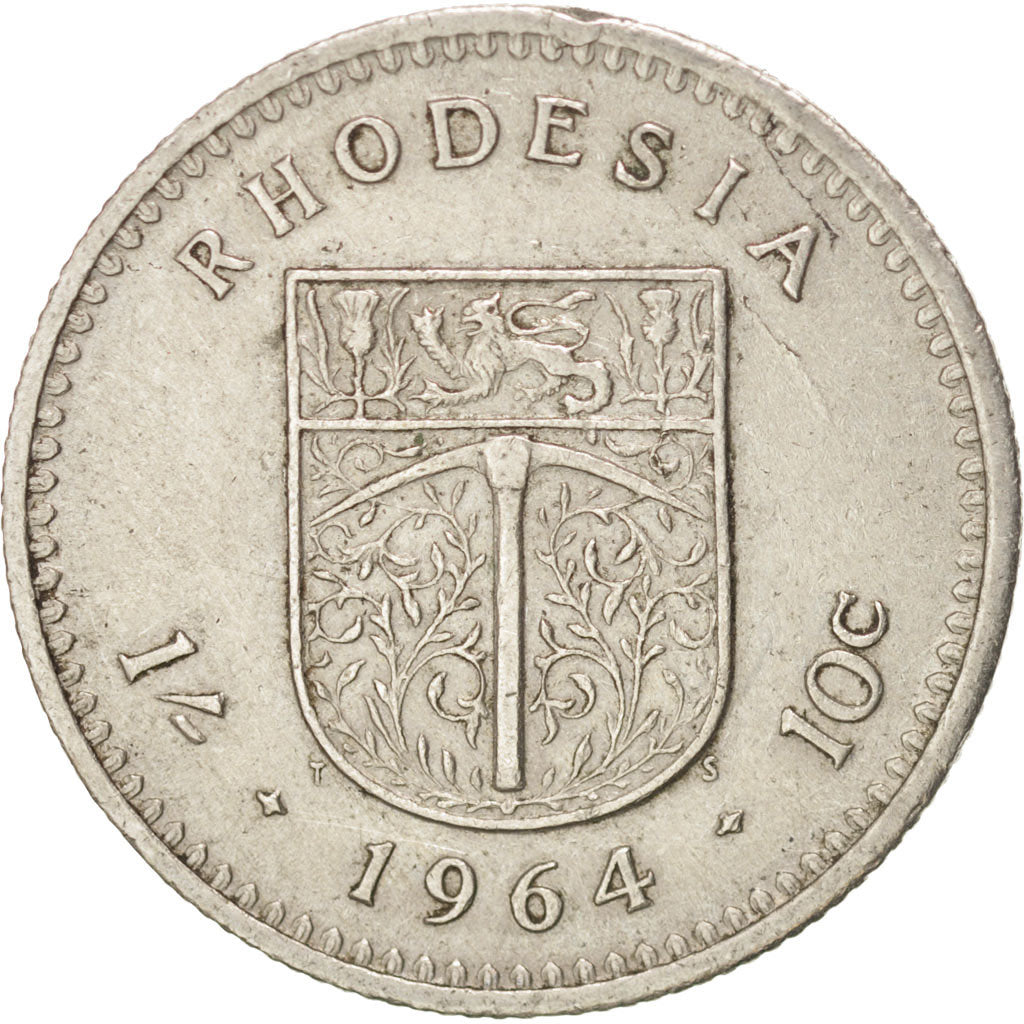 Coin, Rhodesia, Elizabeth II, Shilling = 10 Cents, 1964, EF(40-45)