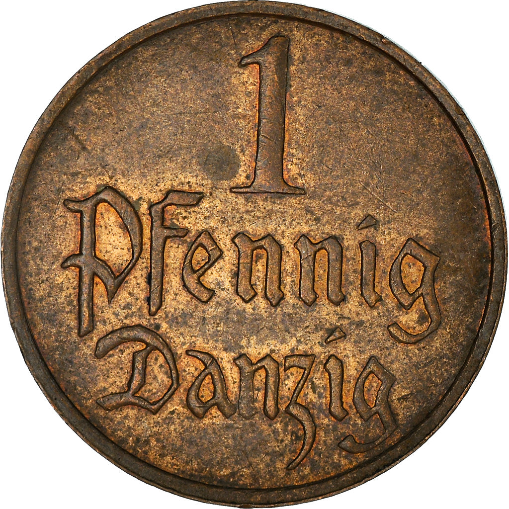 Münze, DANZIG, Pfennig, 1930, Warsaw, SS+, Bronze, KM:140