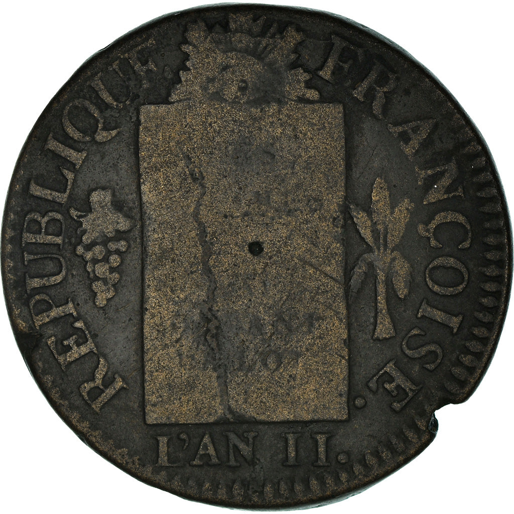 Monnaie, France, Sol aux Balances, 1793, Strasbourg, B+, Bronze, Gadoury:19