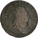 Moeda, França, Louis XIV, Liard de France, 1655, Meung-sur-Loire, F(12-15)