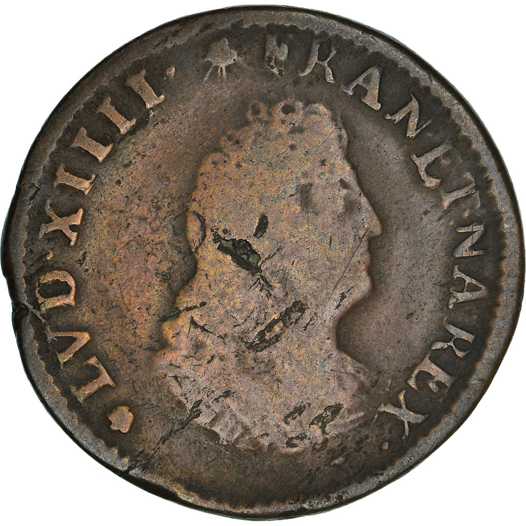 Moeda, França, Louis XIV, Deux deniers de Strasbourg, 2 Deniers, 1699