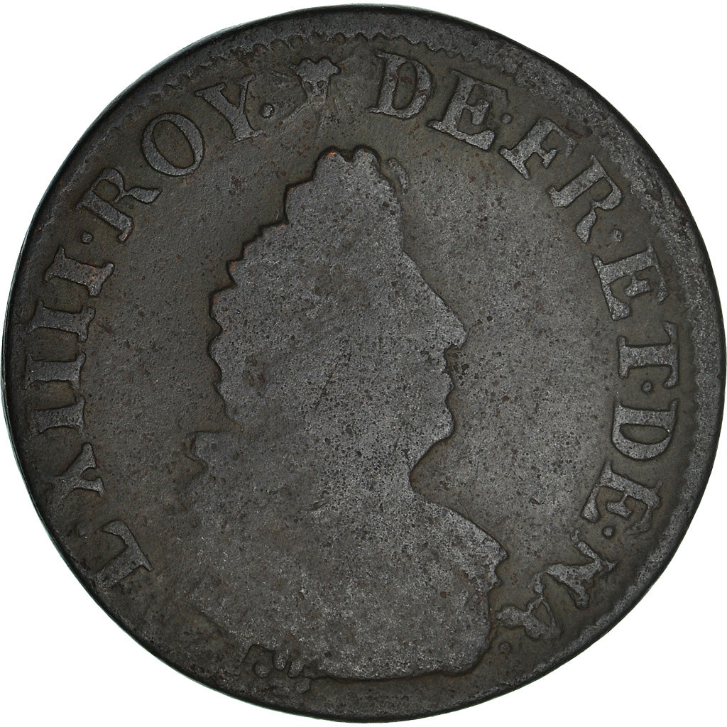 Munten, Frankrijk, Louis XIV, Quatre deniers de Strasbourg, 4 Deniers, 1698