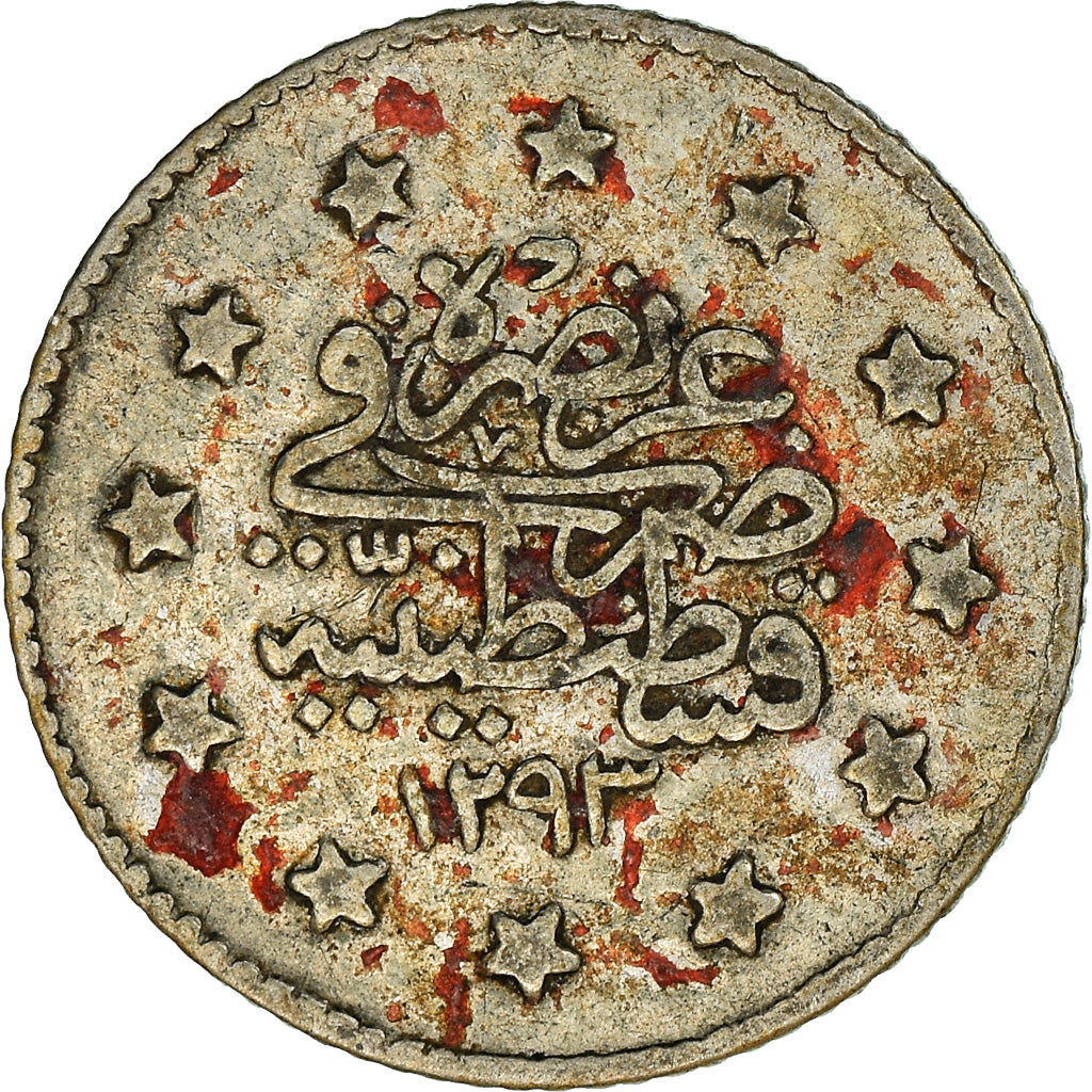Münze, Türkei, Abdul Hamid II, Kurush, 1883/AH1293, Qustantiniyah, S, Silber