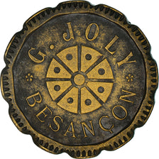 Coin, France, G. Joly, Besançon, 50 Centimes, EF(40-45), Brass