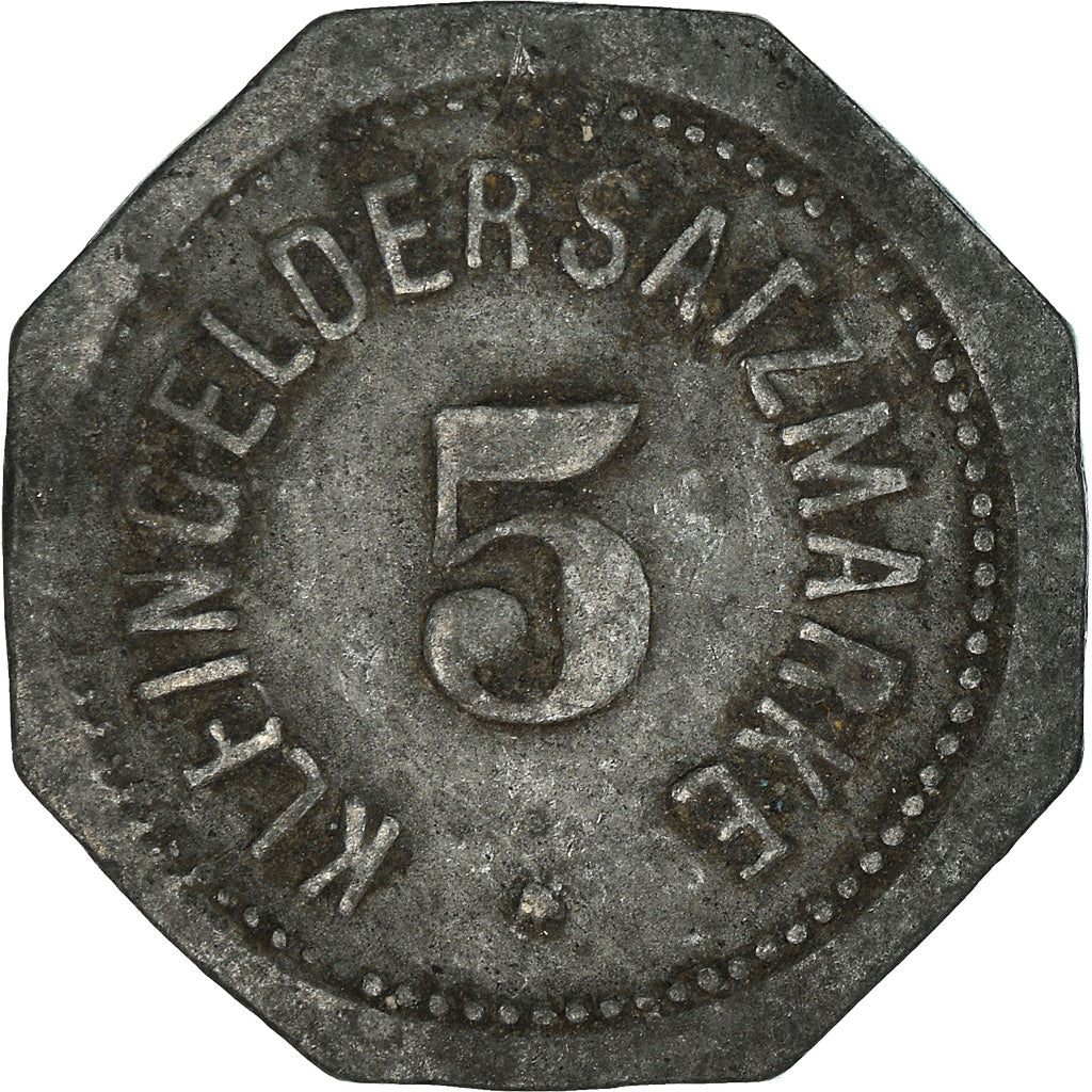 Coin, Germany, Kleingeldersatzmarke, Stadt Mainz, 5 Pfennig, 1917, EF(40-45)