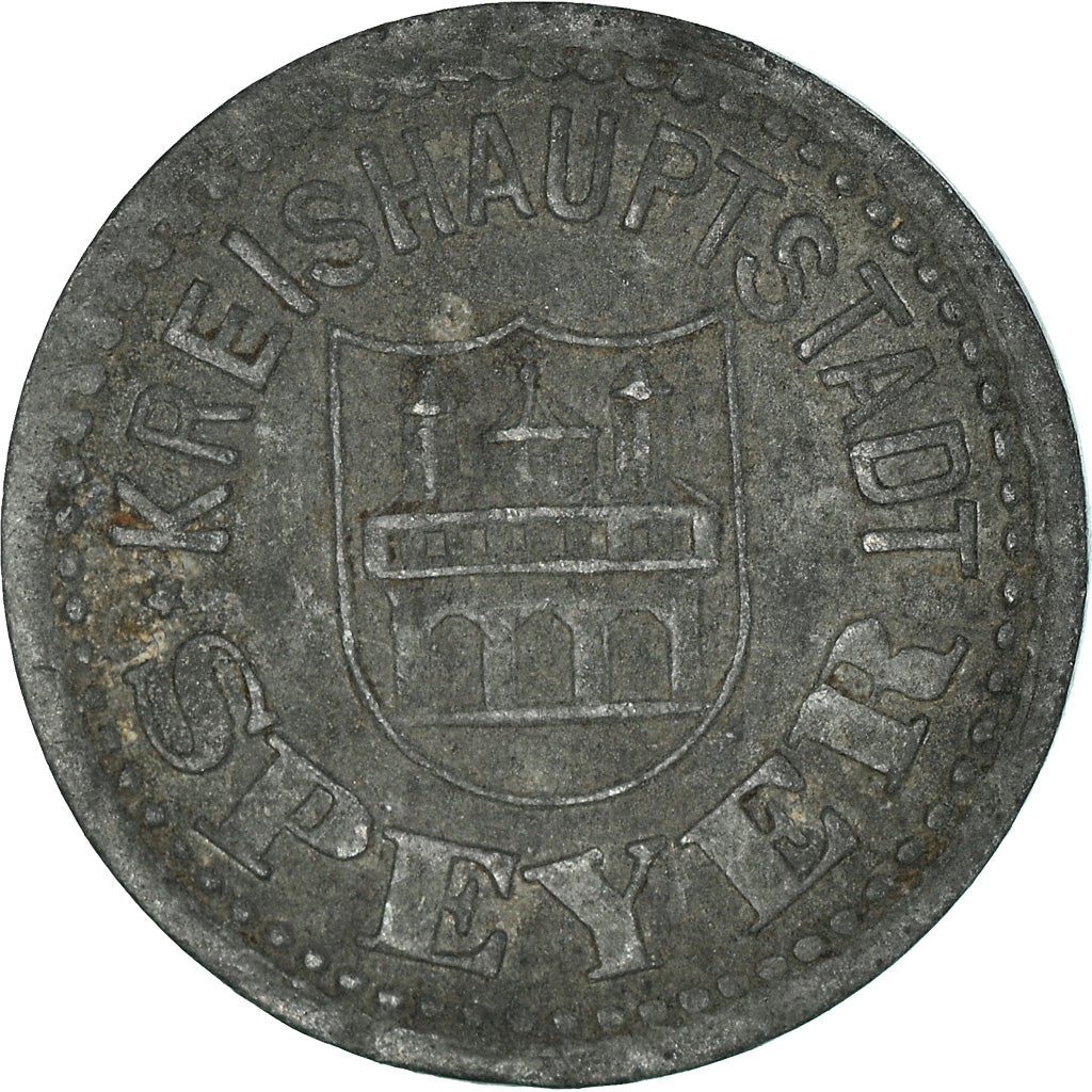 Moneta, Germania, Kleingeldersatzmarke, Speyer, 5 Pfennig, 1917, BB, Zinco