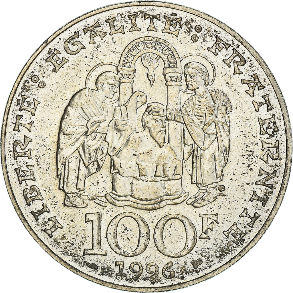Coin, France, Clovis, 100 Francs, 1996, MS(60-62), Silver, KM:1180, Gadoury:953