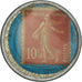 Moeda, França, Timbre-Monnaie, Crédit Lyonnais, Paris, 10 Centimes, AU(50-53)