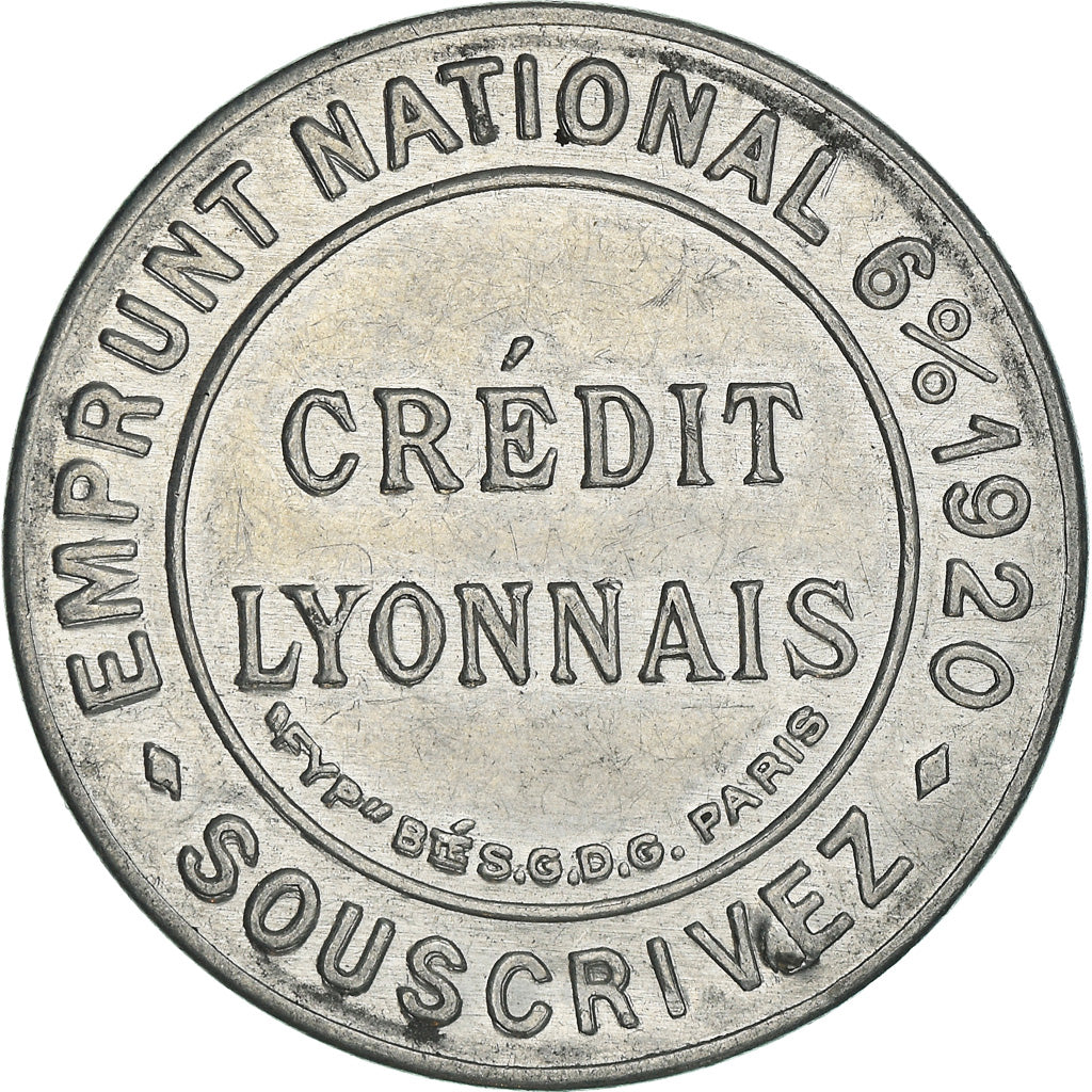 Moneda, Francia, Timbre-Monnaie, Crédit Lyonnais, Paris, 25 Centimes, MBC+
