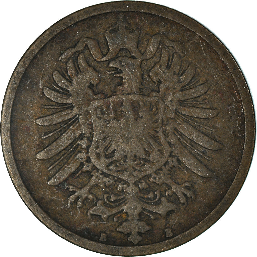 Moneta, GERMANIA - IMPERO, Wilhelm I, 2 Pfennig, 1875, Vienne, MB+, Rame, KM:2