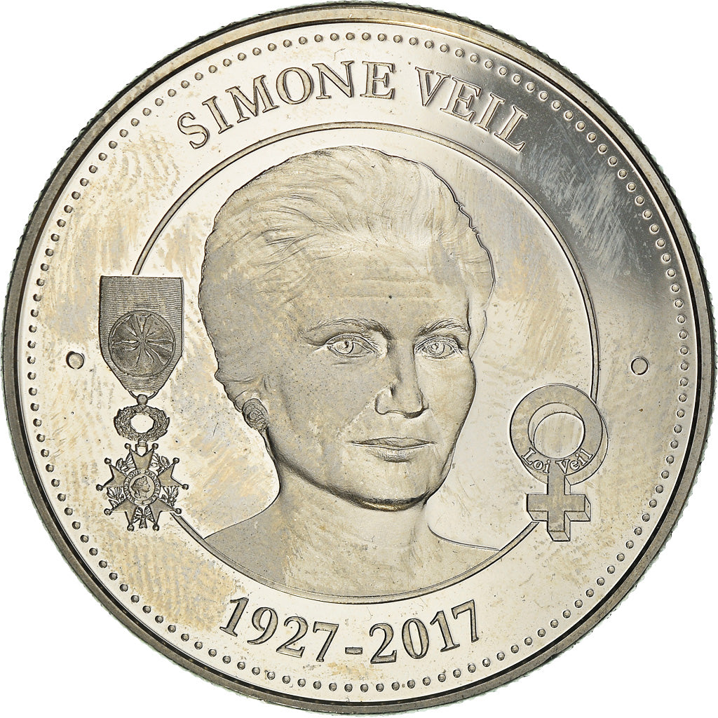 France, Medal, Simone Veil, Collection Panthéon, 2017, MS(64), Copper-nickel