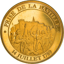 France, Medal, Prise de la Bastille, MS(63), Gold plated