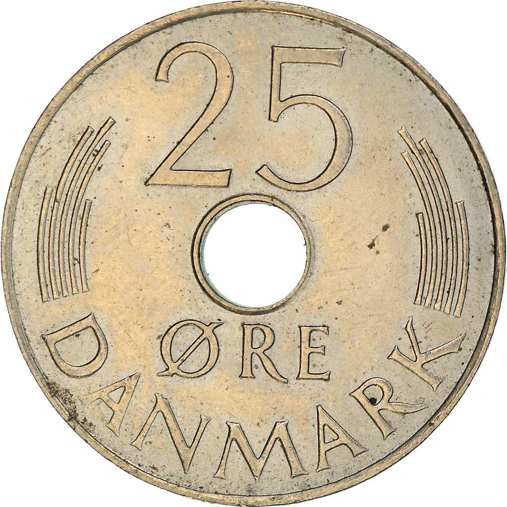 Coin, Denmark, Margrethe II, 25 Öre, 1977, Copenhagen, AU(55-58)