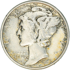Coin, United States, Mercury Dime, Dime, 1943, U.S. Mint, Philadelphia