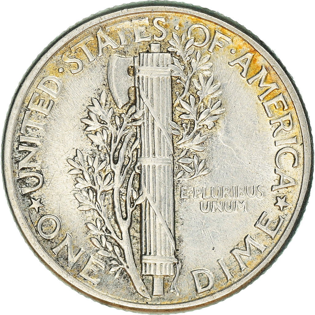 Coin, United States, Mercury Dime, Dime, 1943, U.S. Mint, Philadelphia