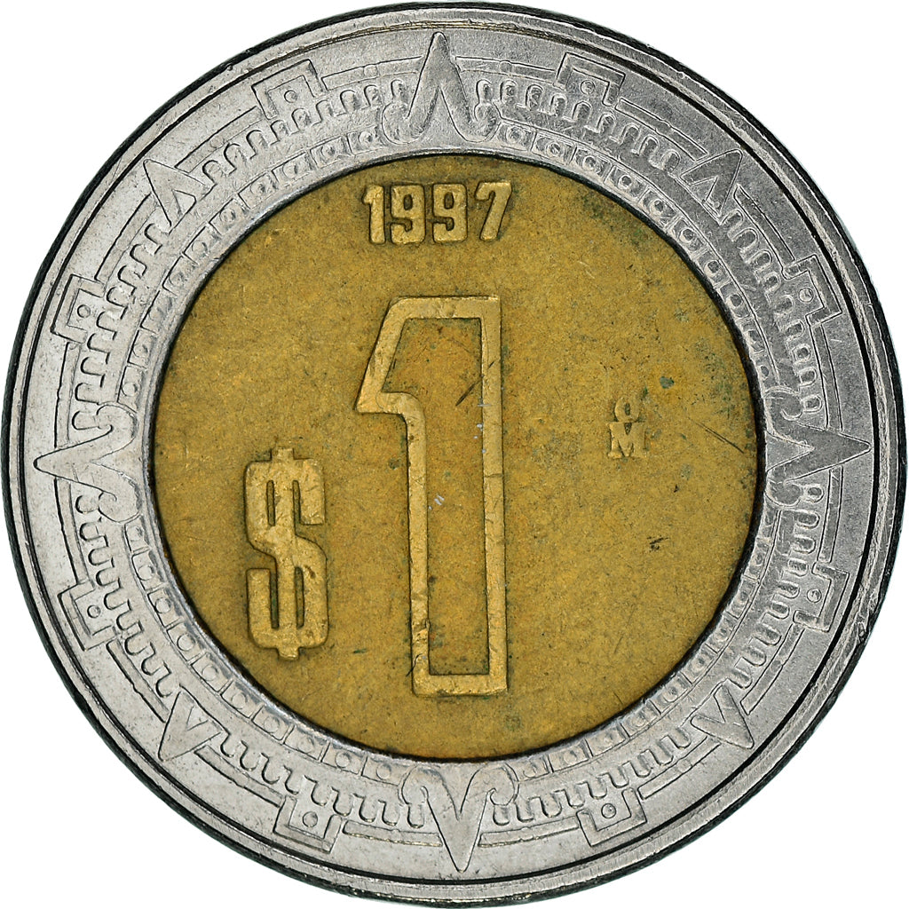 Münze, Mexiko, Peso, 1997, Mexico City, S, Bi-Metallic, KM:603