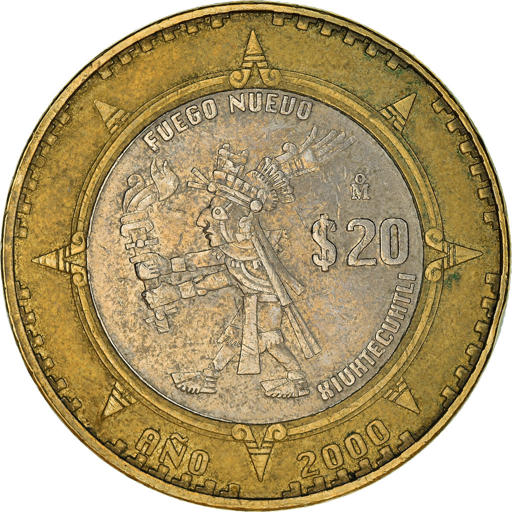 Coin, Mexico, 20 Pesos, 2000, EF(40-45), Bi-Metallic, KM:637