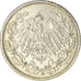 Coin, GERMANY - EMPIRE, 1/2 Mark, 1915, Karlsruhe, AU(50-53), Silver, KM:17