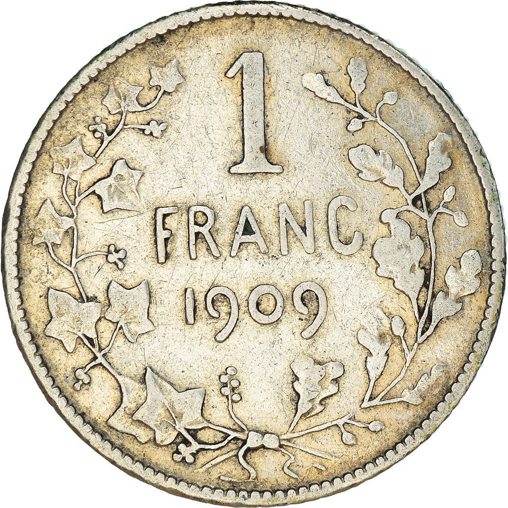 Coin, Belgium, Franc, 1909, VF(30-35), Silver, KM:56.1