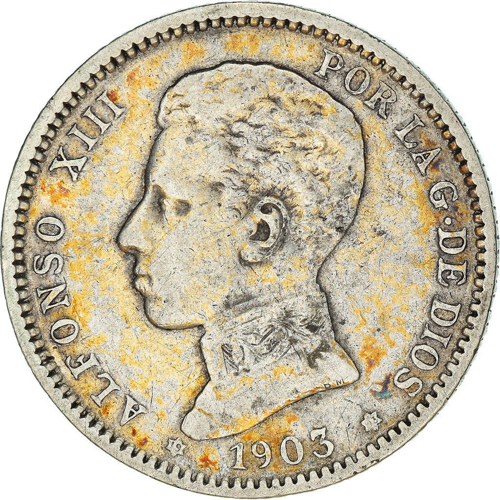 Monnaie, Espagne, Alfonso XIII, Peseta, 1903, Madrid, TB+, Argent, KM:721