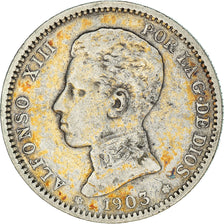 Monnaie, Espagne, Alfonso XIII, Peseta, 1903, Madrid, TB+, Argent, KM:721