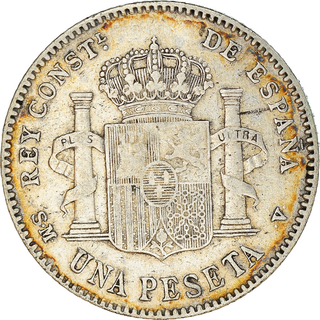 Moeda, Espanha, Alfonso XIII, Peseta, 1900, Madrid, VF(30-35), Prata, KM:706
